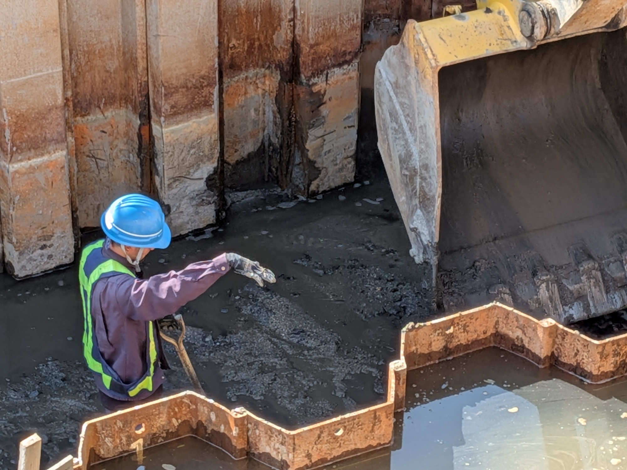 施工中：矢作川